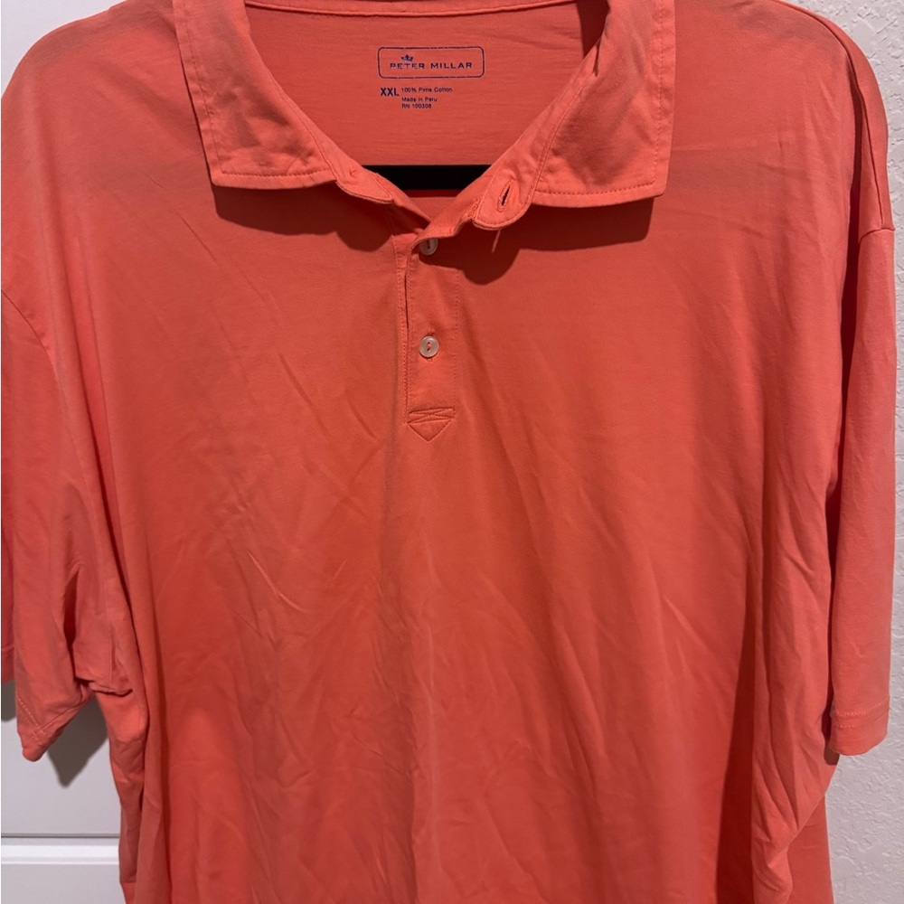 Peter Millar Orange Polo Shirt Casual Knit